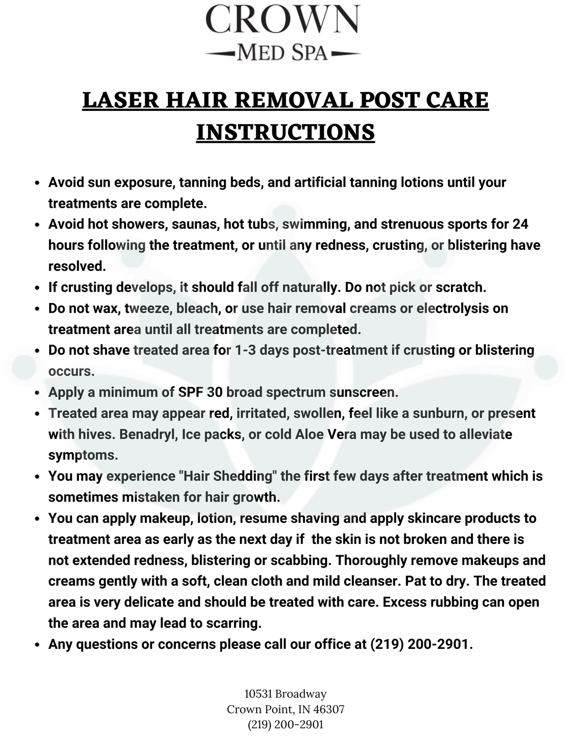 Post Care Instructions PDF